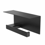 5030-Toalettrullehållare med hylla, svart, högerhängt