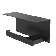 5035-Toalettrullehållare med hylla, svart, vänsterhängt